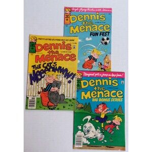 Lot of 3 Vintage Comic Books Dennis the Menace by Hank Ketcham#10 #17 #166